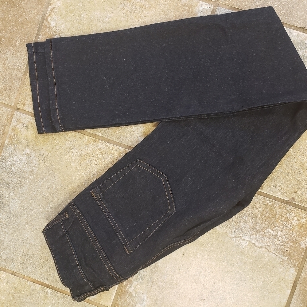 Boaya Dark Washed Low Rise  Straight Leg Stretch Jeans - Picture 3 of 4